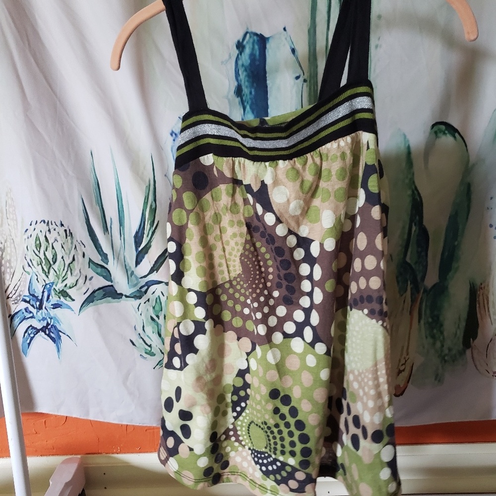 Green Boho Tank Top
